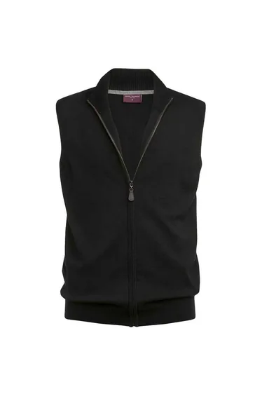 Brook Taverner Unisex Adult Lincoln Cotton Blend Knitted Gilet - Black