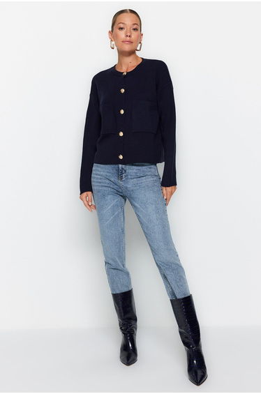Cardigan - Navy blue - Regular fit