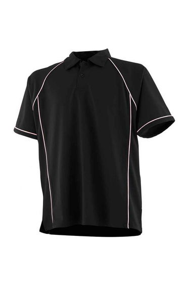 Finden & Hales Childrens/Kids Performance Contrast Piping Polo Shirt - Black/White