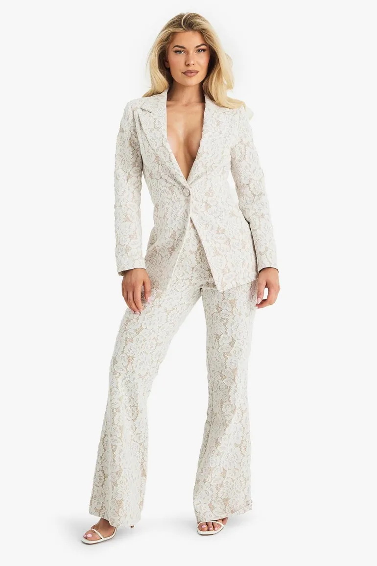 Premium Occasion Lace Tailored Blazer - 2