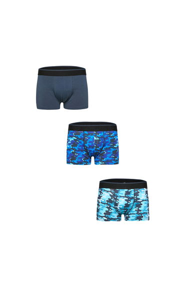 Tom Franks Mens Camo Boxer Shorts (Pack Of 3) - Blue Camo
