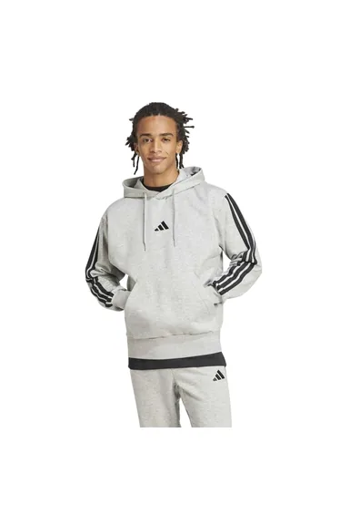 Adidas Mens Essentials 3 Stripes Fleece Logo Hoodie - Navy/White