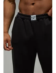 بنطلون رياضي بأرجل عريضة - أسود - 2