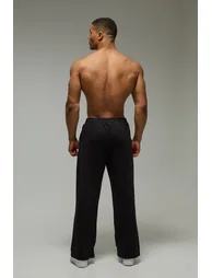 بنطلون رياضي بأرجل عريضة - أسود - 1