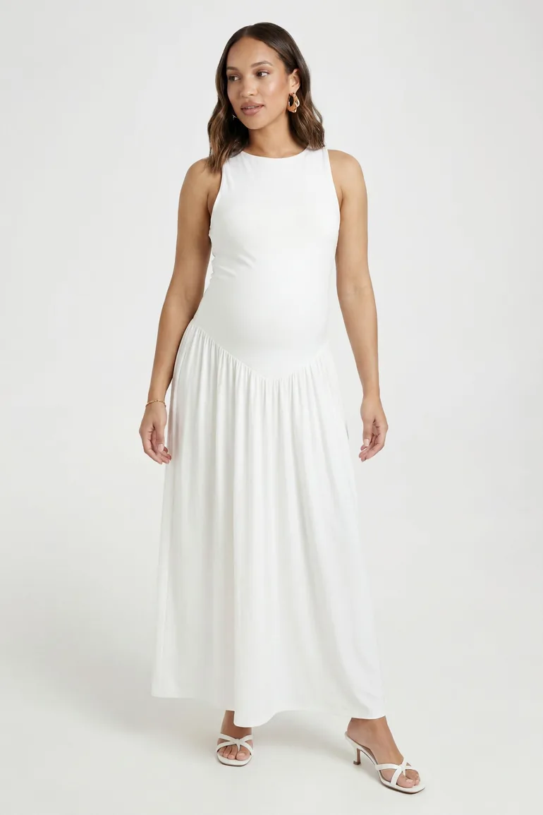 maternity maxi dress white Artemisia | Bardot-Neck With Lace Detailing ABOUT THE BRAND. Maternity Double Slinky Racker Neck
