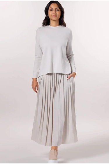 Pleated Sweatshirt - SEASONAL STONE