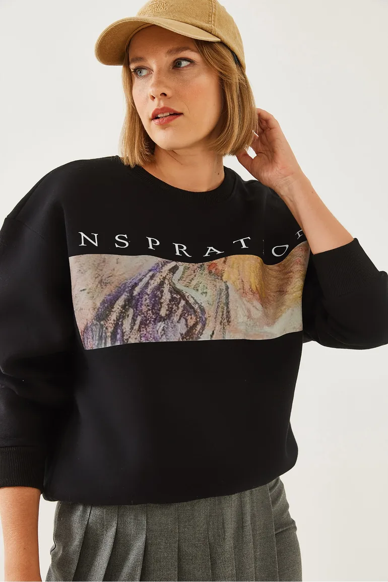 Women's Printed Sweatshirt - 1