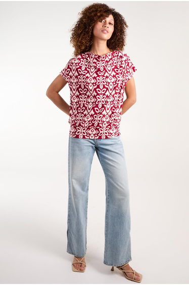 Cowl Neck Deep Hem Blouse