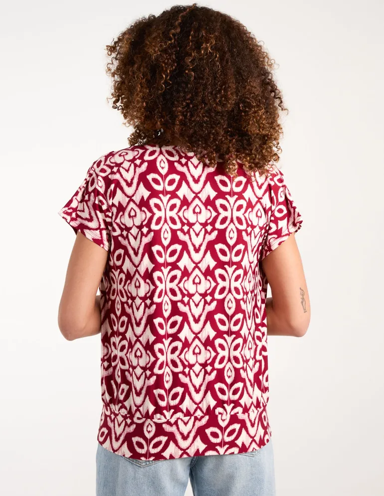 Cowl Neck Deep Hem Blouse - 3