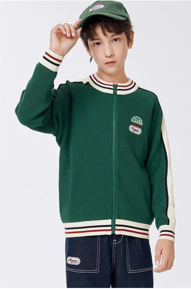 Boys' Zip Through Knitted Cardigan