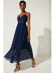 Strappy Lace Midaxi Dress