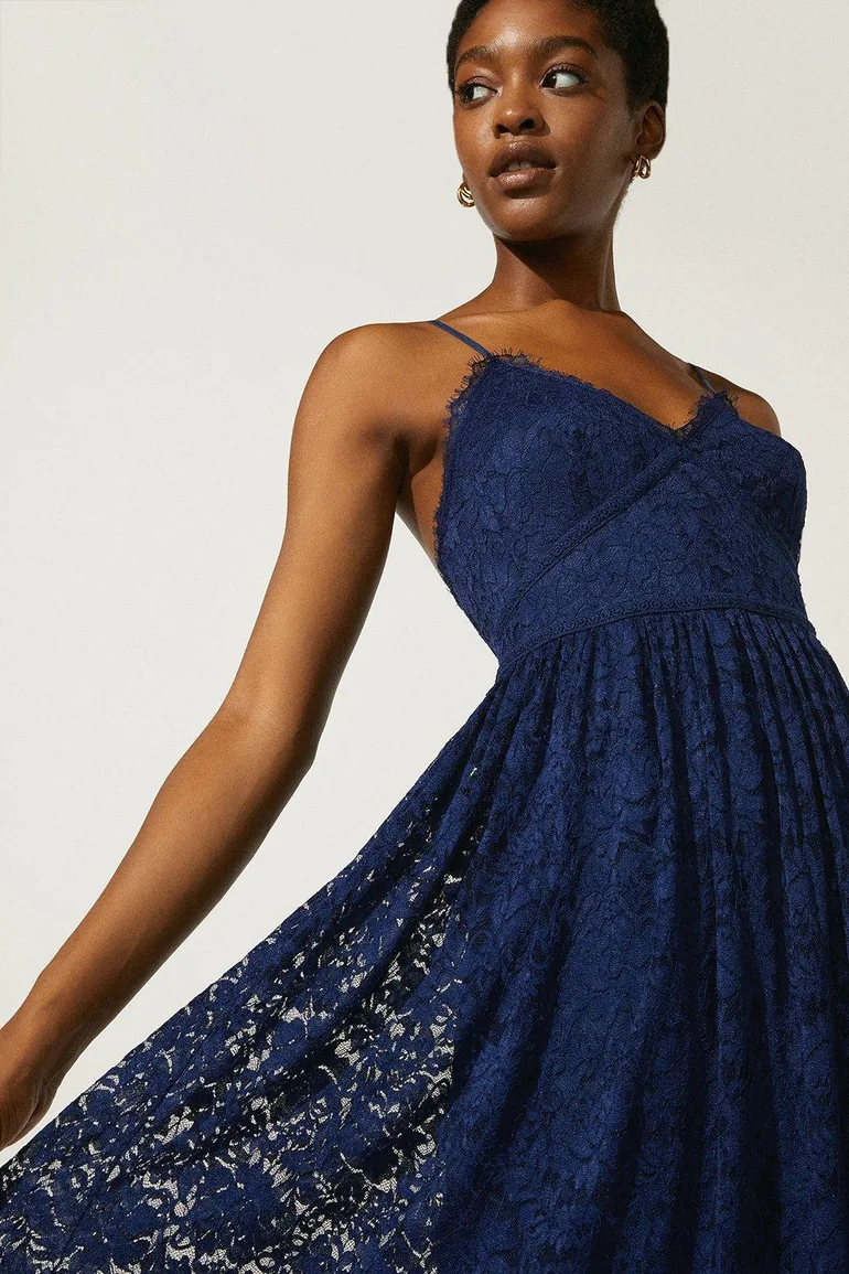 Strappy Lace Midaxi Dress - 1