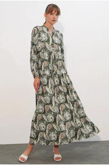 BDART Patterned V-Neck Maxi Dress