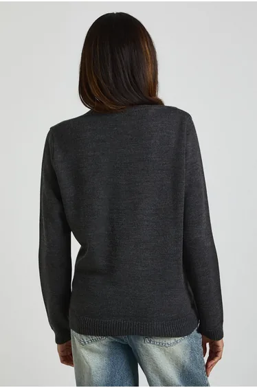 كارديغان بوهو بني محبوك بأكمام طويلة - للحوامل