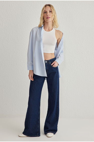 Blue Regular Regular Pattern Woven Shirt