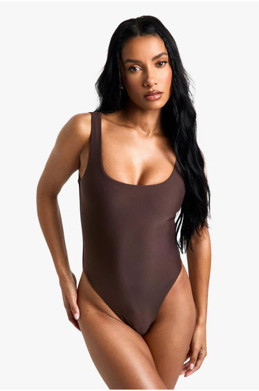 Swimwear Essentials Square Neck Swimsuit - chocolate