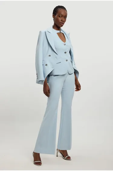Compact Stretch Double Breasted Blazer