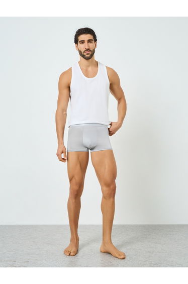 Men Grey Solid Trunks