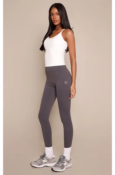 Tall Charcoal PLT Tab Sculpt High Waist Gym Legging