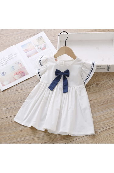 Toddler Bow Ruffled Trendy Dress