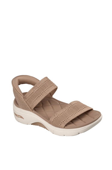 GO WALK ARCH FIT 2.0 SANDALSlip-Ins Shiny Yarn Knit Quarter Strap Sandal Tan