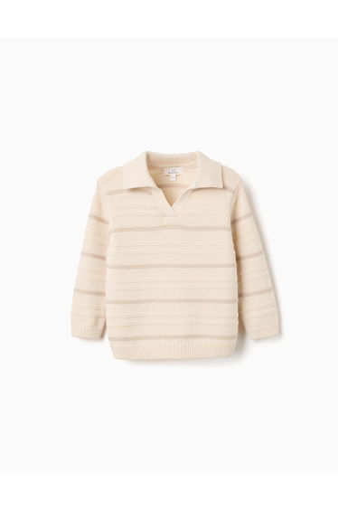 SWEATER COTTON POLO WHITE