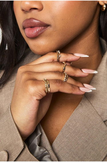 Gold 10 Pack Rings -