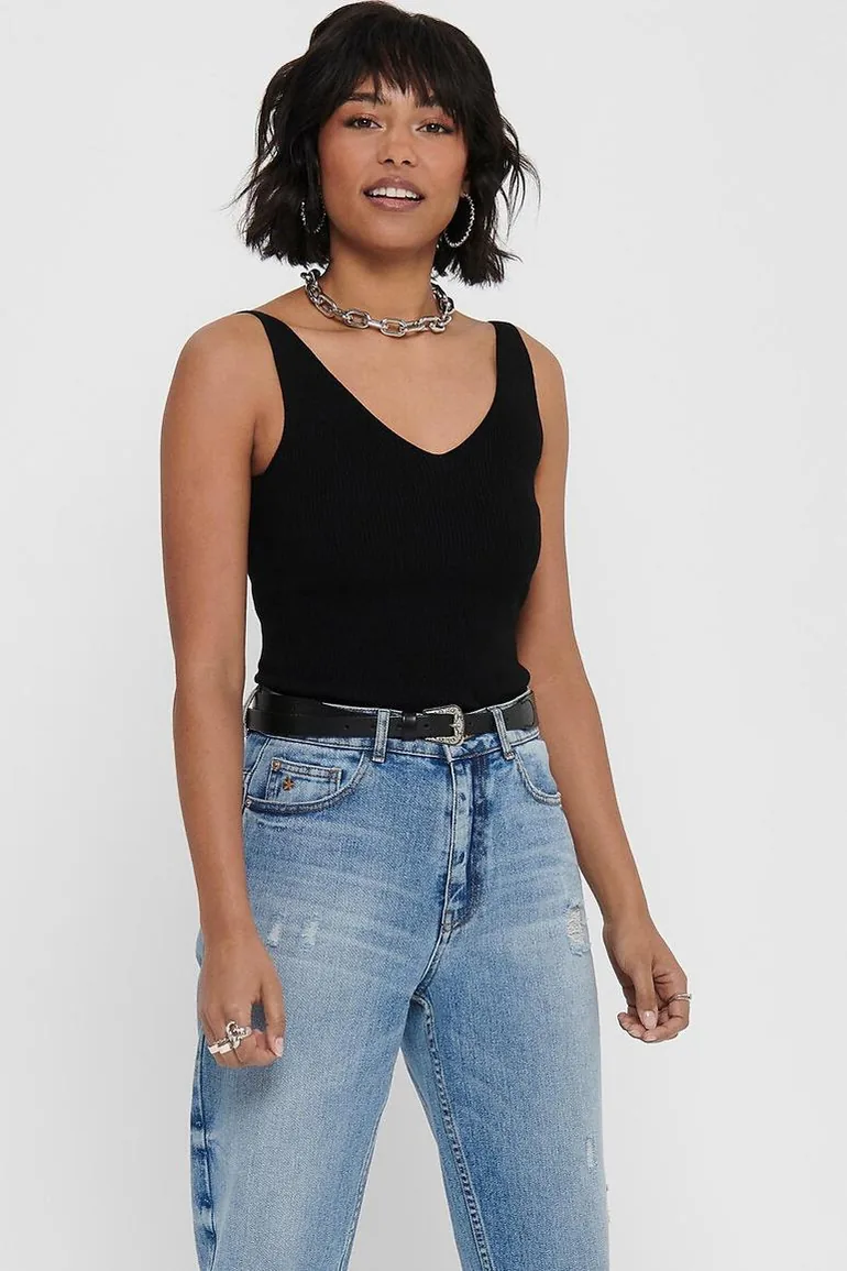 Sleeveless V-Neck Jumper/Sweater