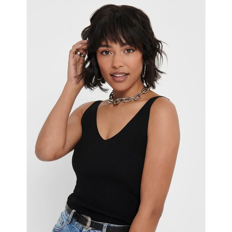 Sleeveless V-Neck Jumper/Sweater - 1