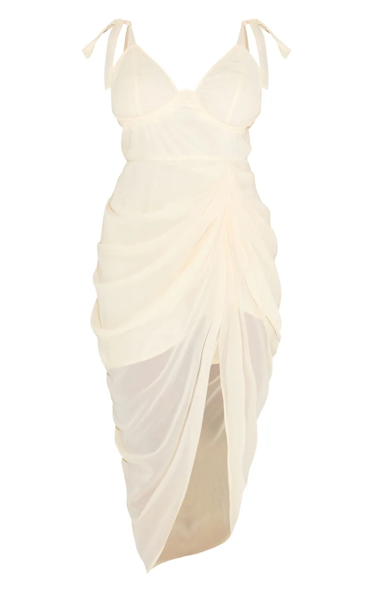 white denim dress midi Emilie Denim Midi Dress-WHITE / 4