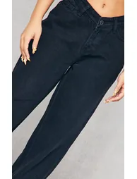 Petite Black Dip Waist Denim Jeans - 3