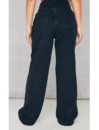 Petite Black Dip Waist Denim Jeans - 2