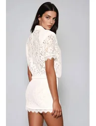 Hal Embroidered Lace Floral Mini Dress - 3