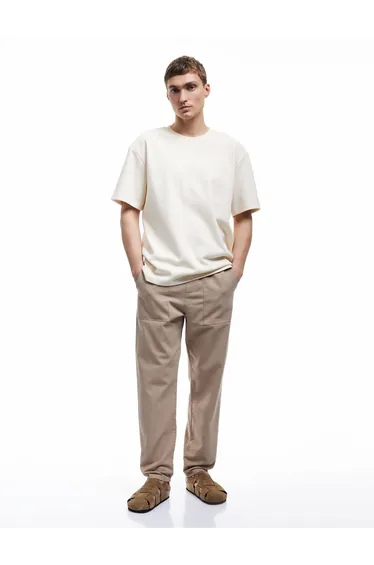 Cotton Chino Trousers with Lace-Up Waist Pocket Detail