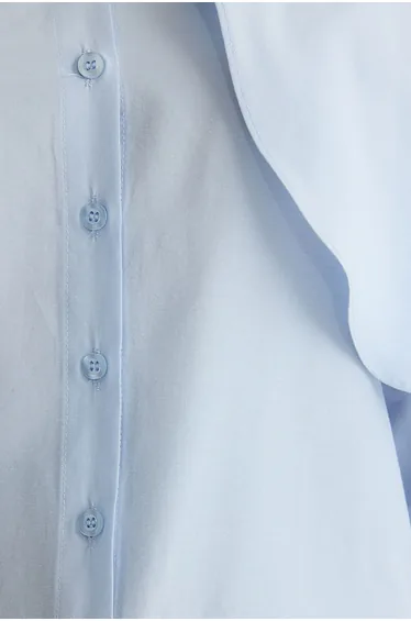 Blue Cape Detailed Woven Shirt