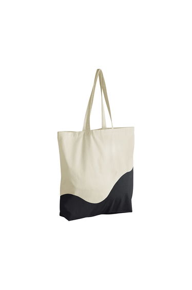 Westford Mill Wave Pattern Maxi Tote Bag - Natural/Black