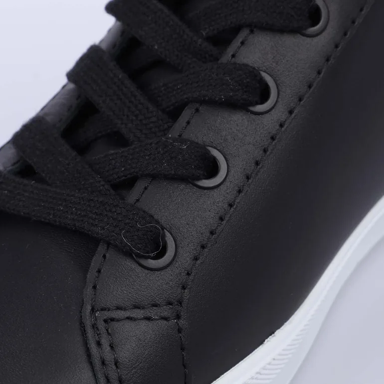 حذاء رياضة رجالي جلد لون أسود - 4