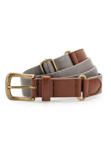 Asquith & Fox Mens Faux Leather And Canvas Belt - Slate
