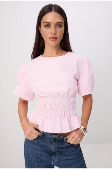 Pink Woven Top&Bottom Blouse