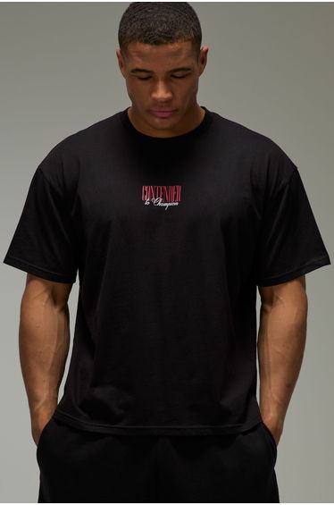 Man Active Boxing Oversized T-Shirt - black