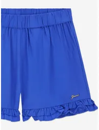Guess Girls Poplin Logo Shorts in Blue - 2