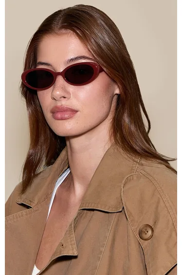 Pale Tortoiseshell Square Skinny Frame Sunglasses