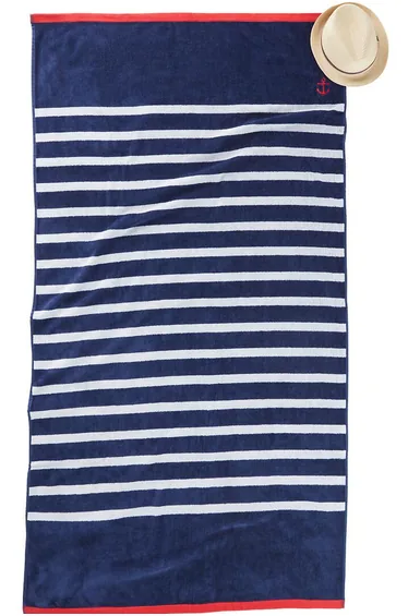 MariniÃ¨re Striped 420 g/m2 Cotton Velour Beach Towel