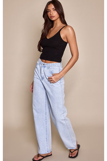 Black Knitted Strappy Cami Top