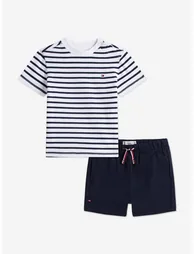 Tommy Hilfiger Baby Boys Essential Stripe T-Shirt and Shorts Set in Navy - 4