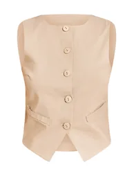 Clay Round Neck Button Down Waistcoat - 4
