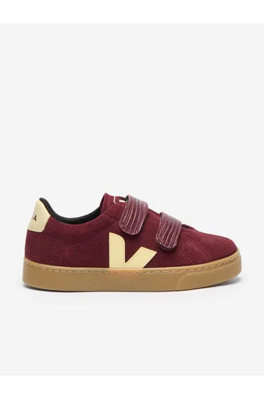 Veja Kids Suede Small Esplar Trainers in Red
