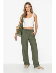 LUCCI Women’s Wide-Leg Crepe Trousers - 2