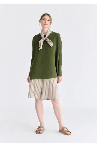 Striped Bermuda Shorts