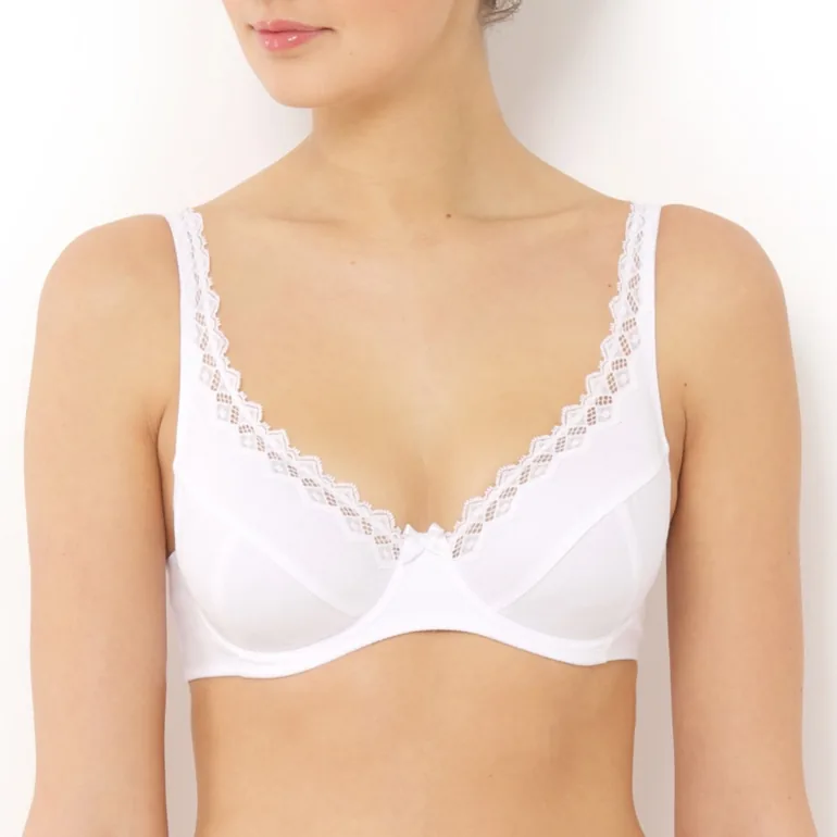 Essentiels Underwired Cotton and Lace Bra - 3